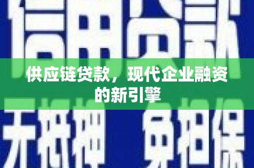 双桥供应链贷款，现代企业融资的新引擎