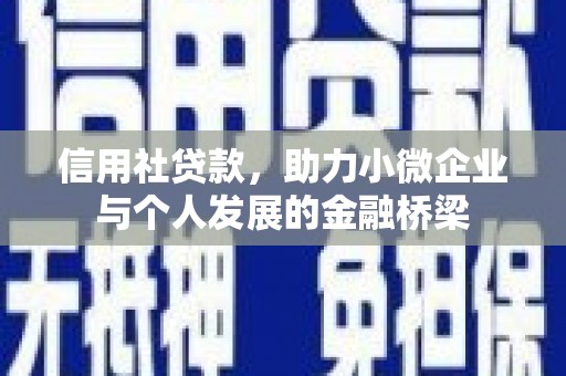 双桥信用社贷款，助力小微企业与个人发展的金融桥梁
