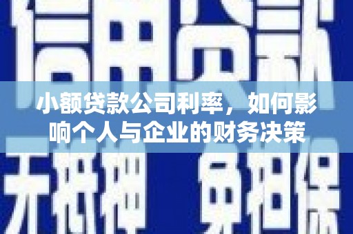 双桥小额贷款公司利率，如何影响个人与企业的财务决策