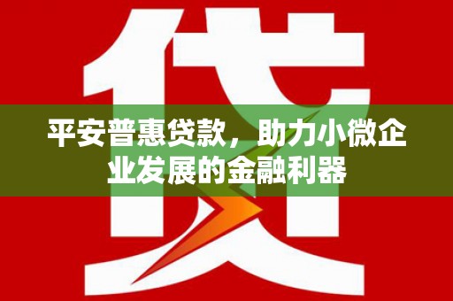 双桥平安普惠贷款，助力小微企业发展的金融利器