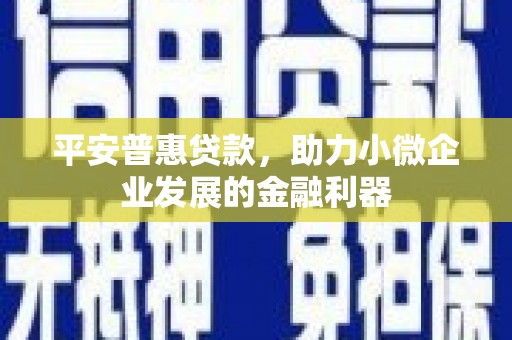 双桥平安普惠贷款，助力小微企业发展的金融利器